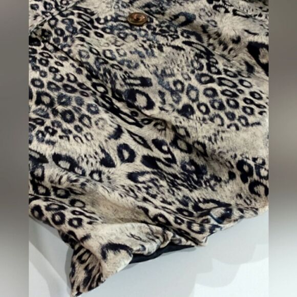 Red Coral Animal Print Faux Fur Jacket Coat Rain SZ xlarge - Picture 11 of 15
